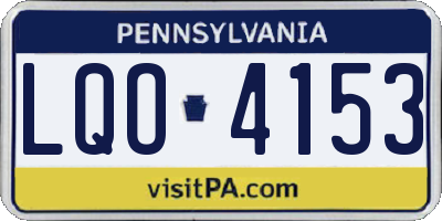 PA license plate LQO4153