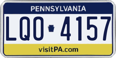 PA license plate LQO4157