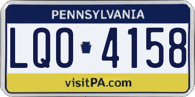 PA license plate LQO4158