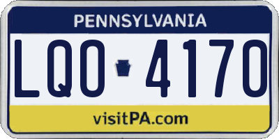 PA license plate LQO4170