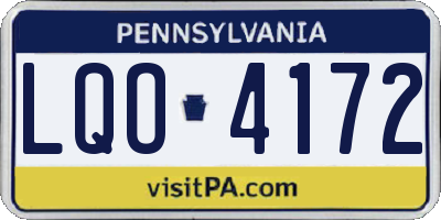 PA license plate LQO4172