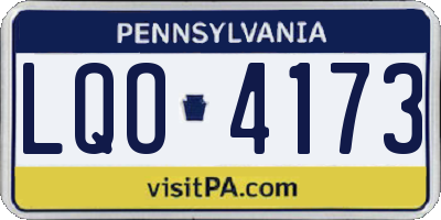 PA license plate LQO4173