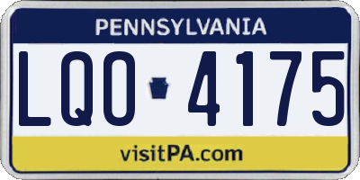 PA license plate LQO4175