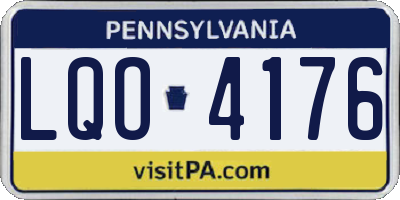 PA license plate LQO4176