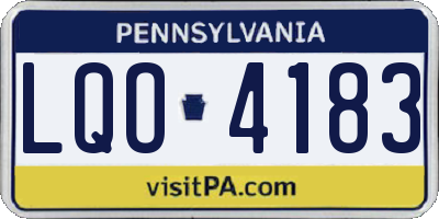PA license plate LQO4183