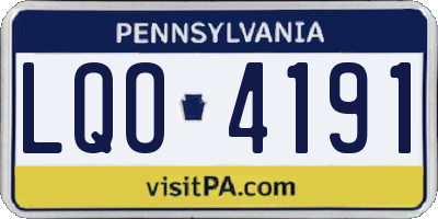 PA license plate LQO4191