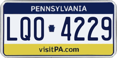 PA license plate LQO4229