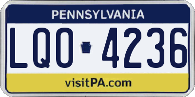 PA license plate LQO4236