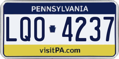 PA license plate LQO4237