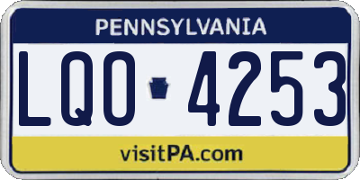 PA license plate LQO4253
