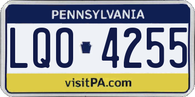 PA license plate LQO4255