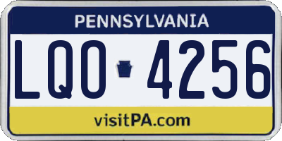 PA license plate LQO4256