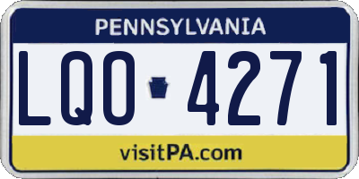PA license plate LQO4271