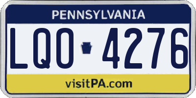 PA license plate LQO4276