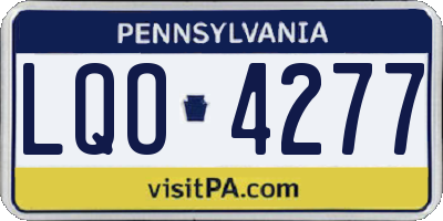 PA license plate LQO4277