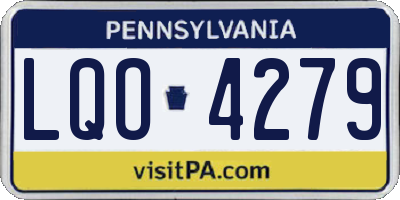 PA license plate LQO4279
