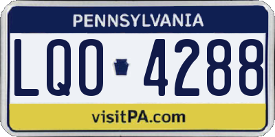 PA license plate LQO4288