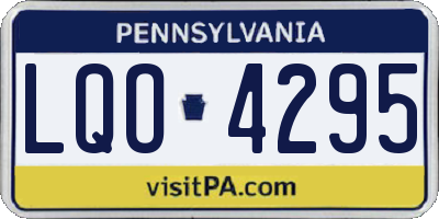 PA license plate LQO4295