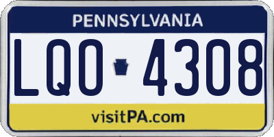 PA license plate LQO4308