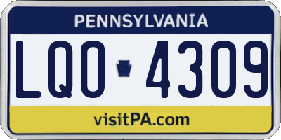 PA license plate LQO4309