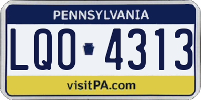 PA license plate LQO4313