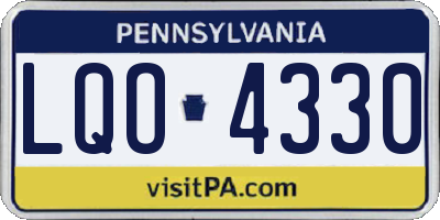 PA license plate LQO4330