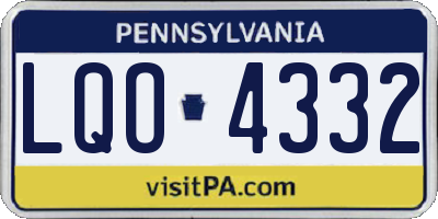 PA license plate LQO4332