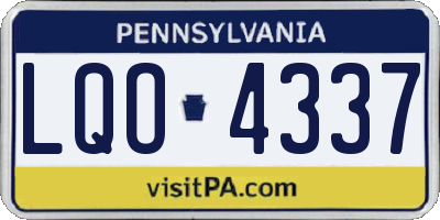 PA license plate LQO4337