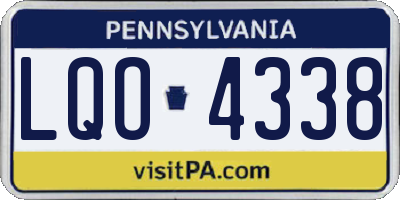 PA license plate LQO4338