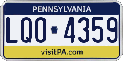 PA license plate LQO4359