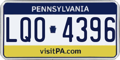PA license plate LQO4396