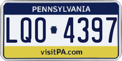 PA license plate LQO4397