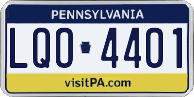PA license plate LQO4401