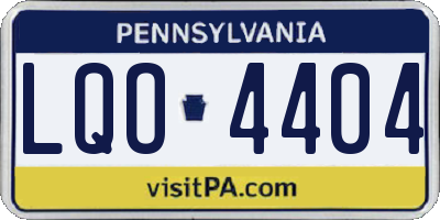 PA license plate LQO4404
