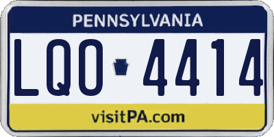 PA license plate LQO4414