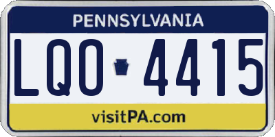 PA license plate LQO4415