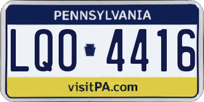 PA license plate LQO4416