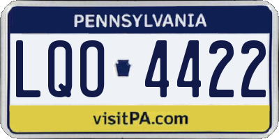 PA license plate LQO4422