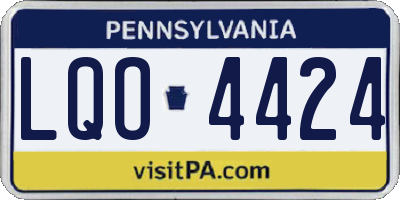 PA license plate LQO4424