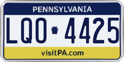 PA license plate LQO4425