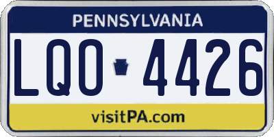 PA license plate LQO4426