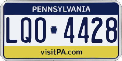 PA license plate LQO4428