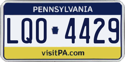 PA license plate LQO4429