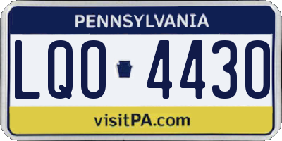 PA license plate LQO4430