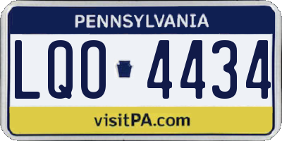 PA license plate LQO4434