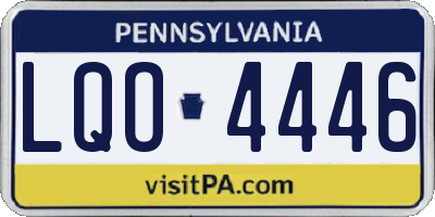 PA license plate LQO4446