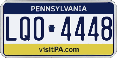 PA license plate LQO4448