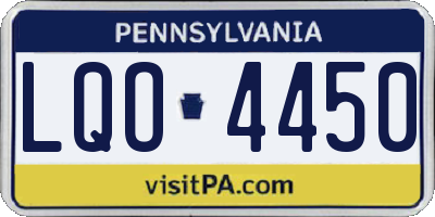 PA license plate LQO4450