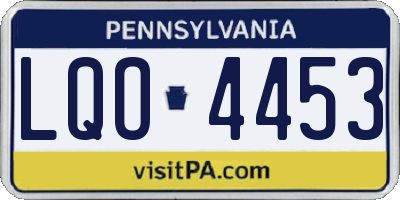 PA license plate LQO4453