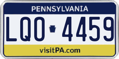 PA license plate LQO4459